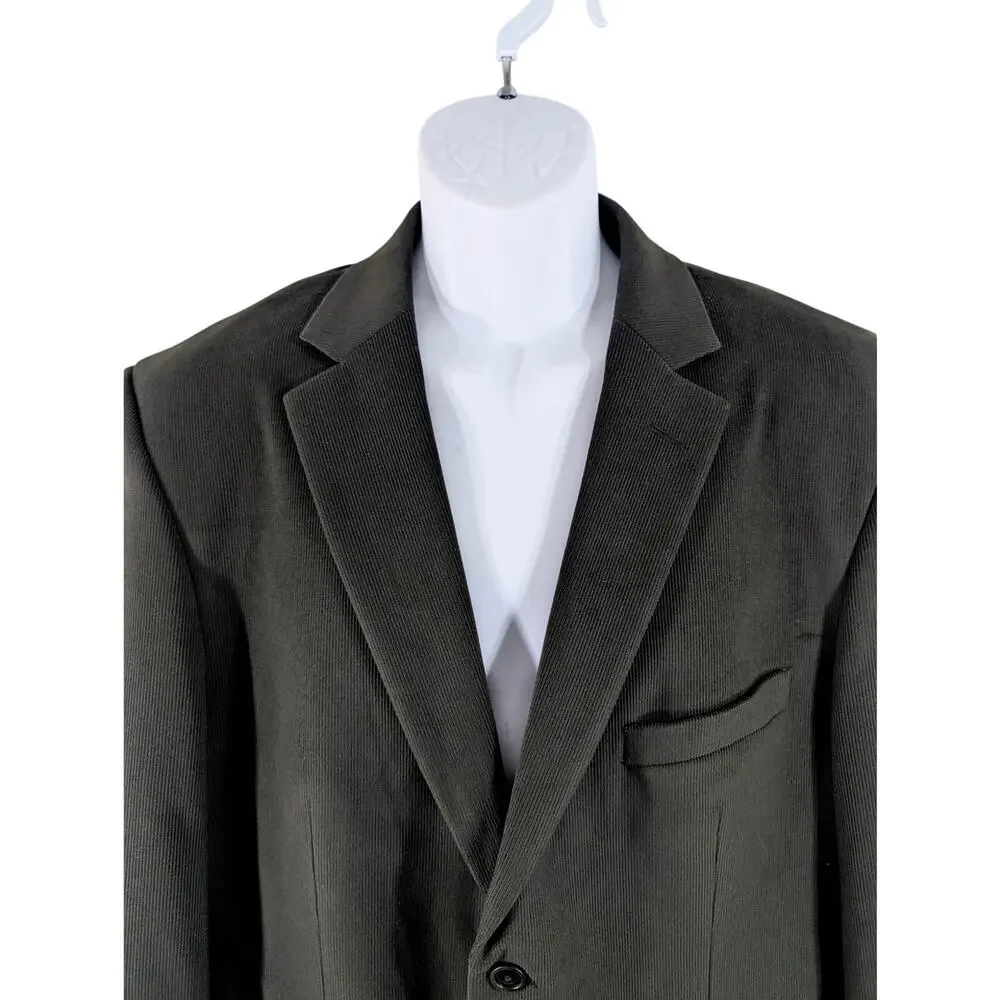 NWOT! PRONTO UOMO! ESPRESSO BROWN FINE, VELVETY CORDUROY 2 BUTTON JACKET! 46S